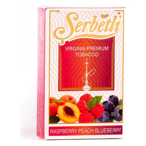 Купить Serbetli - Raspberry Peach Blueberry (Малина, персик, черника) 50г