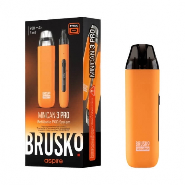 Купить Brusko Minican 3 PRO 900 mAh 3мл (Оранжевый)
