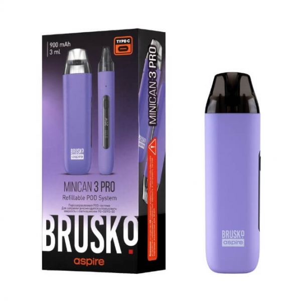 Купить Brusko Minican 3 PRO 900 mAh 3мл (Светло-фиолетовый)